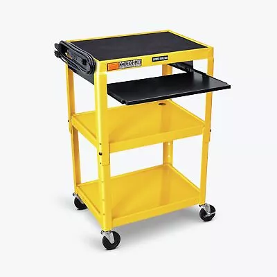 Luxor Adjustable-Height Steel AV Cart - Pullout Keyboard Tray • $256.21