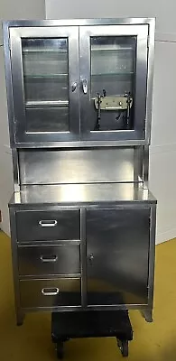 Vintage Stainless Steel Medical Cabinet • $2000