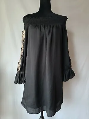 $29.99 • Buy Women's Va Va By Joy Han Open Shoulders Long Sleeves Embroidered Dress Sz Small