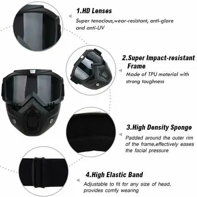 New Motorcycle Face Mask Glasses Eyewear Motocross ATV Dirt Bike Shield Goggles • $12.34