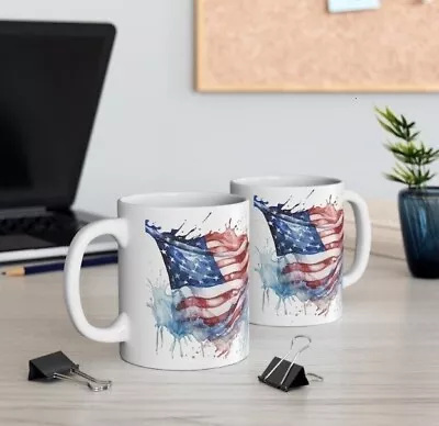USA American Flag 4th Of July Coffee Mug Gift For Patriotic Lovers Mug 11oz • $4.88