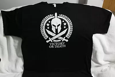 Spartan Helmet Cross Swords Victory Or Death T-shirt Shirt • $12.28