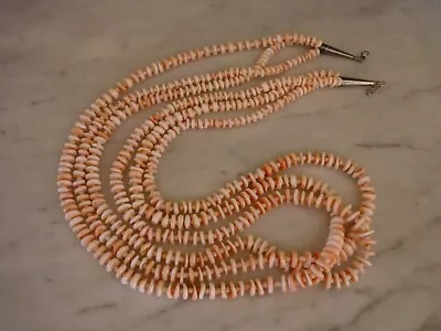 Vintage Santo Domingo Orange Spiny Oyster 3 Strand Necklace • $550