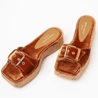 $138 • Buy Free People Paloma Barcelo Corrente Velvet Platform Slides Sandal Sz. 10.5 NEW 
