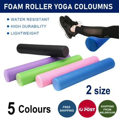 $39.95 • Buy Pilates Foam Roller Long Physio Yoga Fitness GYM Exercise Training 45/90 X 15CM