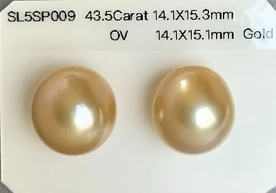 $431.10 • Buy Big Pair 14.1MM Golden South Sea Loose Pearl Undrilled For Earrings,High Luster~