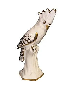 Vista Alegre VA Portugal Porcelain Cockatoo Parrot Bird Figurine White Gold • $80