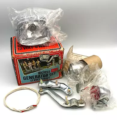 Vintage Sears Bicycle Generator Set 12 Volt 6 Watt Head Light & Tail Light NOS • $76.50