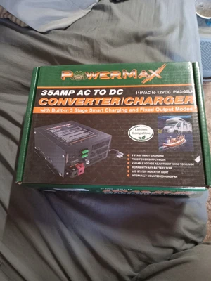 $80 • Buy New PowerMax PM3-35LK 35 Amp RV Converter 12V Battery Charger Power Supply