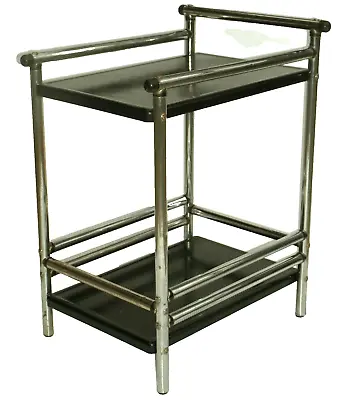 Vintage Art Deco Chrome Side Table 2 Tier Stand Machine Age • $250