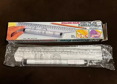 Vintage Rolling Ruler- Ruler/Compass/Protractor/T-Square- New In Box • $9.95