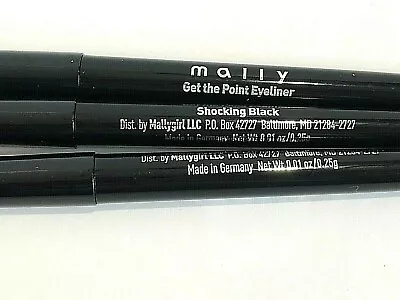 MALLY (3) Get The Point EyeLiners  Self Sharpening  SHOCKING BLACK  New LOT OF 3 • $13.99