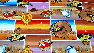 Angry Birds Patchwork Star Wars R2-D2 Robot Red Yellow Cotton Craft Quilt Fabric • $3.50