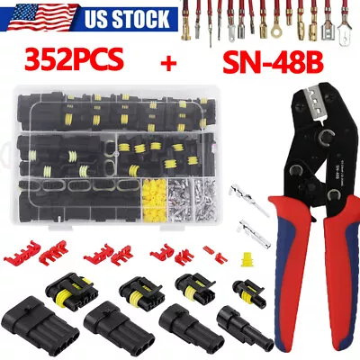 352Pcs 1-4 Pin Electrical Wire Connectors SN-48B Crimping Tool Crimper Pliers US • $19.95