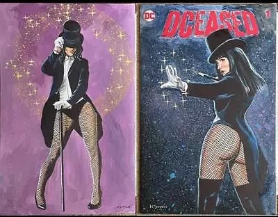 **zatanna** Original Art On Justice League Blank  Sketch Cover**signedw/coa** • $58.78