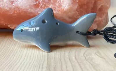 Shark 4 Holes Novelty Pendant Ceramic Ocarina - Easy To Learn & Great Gift! • $24.95