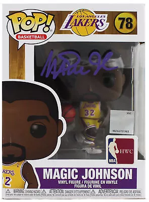 Lakers Magic Johnson Signed NBA HWC #78 Funko Pop Vinyl Figure W/ Purple Sig BAS • $199.99