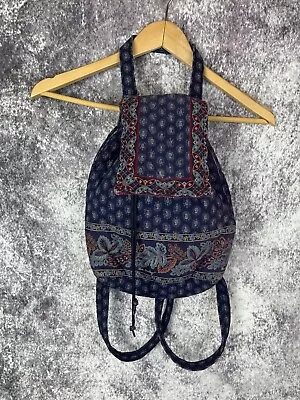 Vintage Vera Bradley Pattern 1998 Classic Navy Blue Mini Backpack Women's • $29