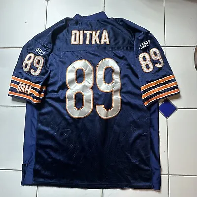 Chicago Bears NFL Football Mike Ditka #89 Dark Blue Reebok Jersey Size 54 / XL • $59