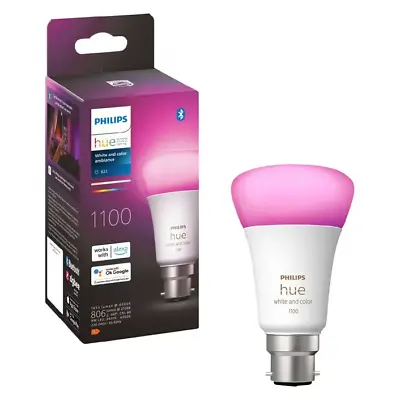 $94 • Buy NEW Philips Hue Smart Bulb 11W A60 B22 White And Colour Ambiance