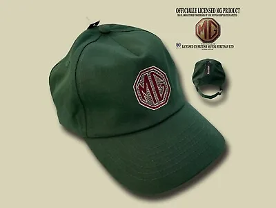 Mg Racing Green Baseball Cap With Embroidered Mg Marque Mg Licensed Merchandise. • £19.95