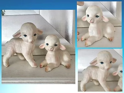 Vintage Lefton Lamb Figurines  Porcelain Made In Japan 1950s So Pretty  • $27