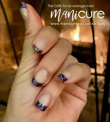 French Festive Glitter Design 100% Real Nail Polish Strips/Wraps • $4.99