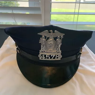 Authentic Vintage NYPD Police Cap With Silver Tone Excelsior Badge! Cleary! • $99.99