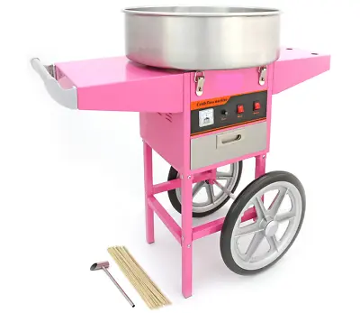 Sumtasa Pink Candy Floss Machine Cart Commercial Electric Sugar Maker Cotton • £348.99