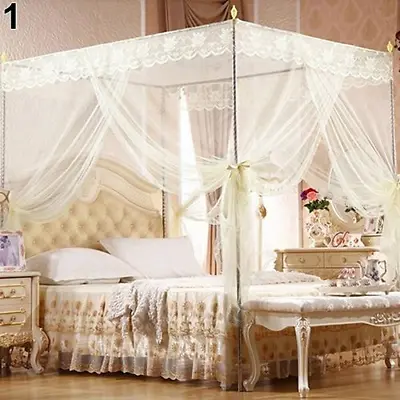 Romantic Princess Lace Canopy Mosquito Net No Frame For Twin Full Queen King Bed • $25.42