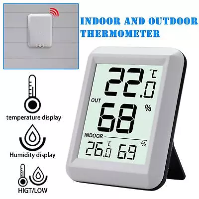$15.07 • Buy Digital Wireless Hygrometer Indoor Outdoor Thermometer Humidity Monitor~