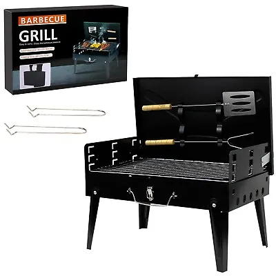 Portable Folding Charcoal BBQ Barbecue Camping Grill Travel Picnic Outdoor • £12.85