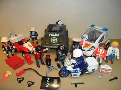 PLAYMOBIL RESCUE SET (PoliceAmbulance CarFire QuadMotorbikeJob Lot) • £14.99