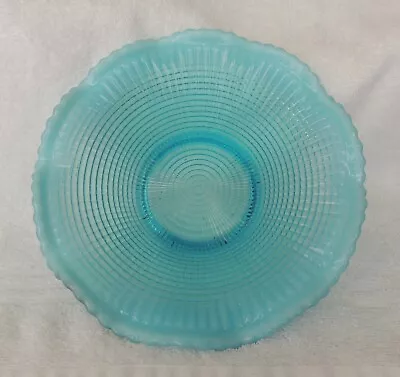 EAPG Opalescent Bowl By Model Flint Glass Company Ribbed Spiral Aqua Circa 1800s • $19.95