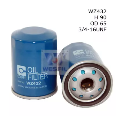 Wesfil Cooper Oil Filter Z432 WZ432  Suits Toyota • $18.01