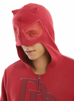 Marvel Comics Superhero Daredevil Costume Cosplay Zip Horn Hoodie NEW M - XL • $35