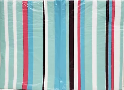 Thin Kitchen Vinyl Tablecloth 52  X 90  Oblong MULTICOLOR STRIPES # 8 BlueBH • $8.99