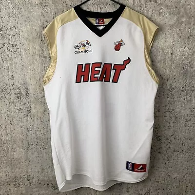 Majestic Miami Heat Jersey 2006 Finals Adult XL White Dwayne Wade NBA 3 Mens • $24.30