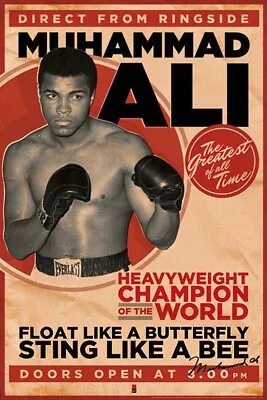 Muhammad Ali - Retro Sports Poster (The Greatest Of All Time) (Size: 24  X 36 ) • $12.99