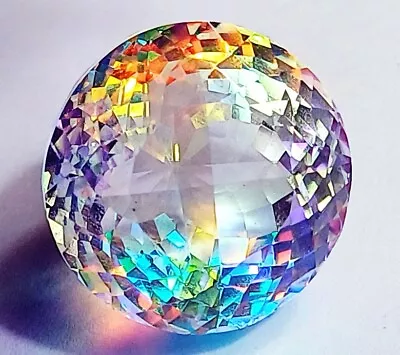 Rainbow Mystic Quartz Round Shape Certified 61.40 Ct Loose Gemstone • $22.77