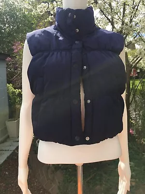 H&M Blue Cropped Puffer Gilet Size S • £5