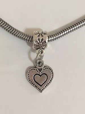 European ￼Heart Charm Slider Pendant Bead For Necklaces Or Snake ￼Bracelets • $9.95