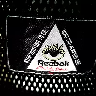 REEBOK Melody Ehsani Black Red White Stripe Mesh Top S/S Women's S RARE~ VEUC! * • $41.97