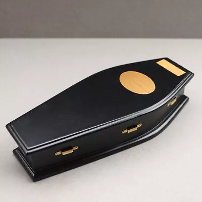 Dollhouse 1:12 Scale Miniature Black Coffin Casket Wooden Furniture Accessories • $17.66