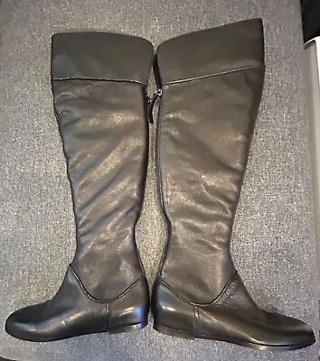 Via Spiga Over The Knee High Black Leather Boots - Seem Never Worn • $40