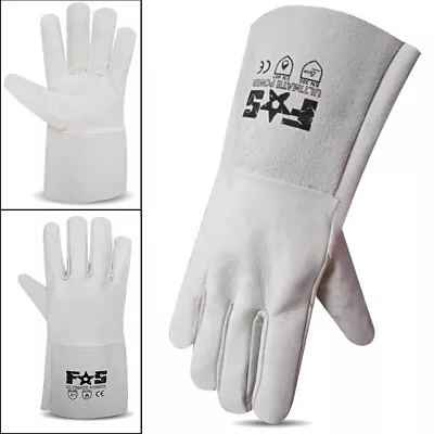 Leather Welding Gloves Welders TIG/MIG Worker Heat Resistant Gardening Size XL • £8.54
