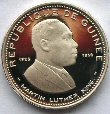 Guinea 1969 Martin Luther King 100 Francs Silver CoinProof • $33.30