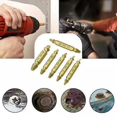 6x Broken Bolt Extractor And Screw Remover Set Easy-Out Screw Extractor Set • £6.29