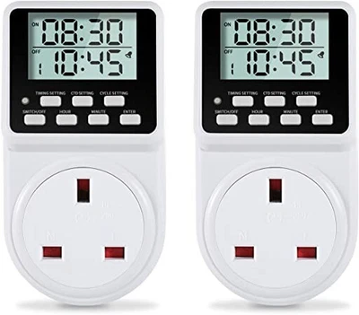 £29.98 • Buy 24 Hour Digital Electric Timer Plug Socket With Countdown And On Off Repeat Cyc