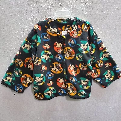 $29.92 • Buy VINTAGE Mickey & Co. Disney Women Jacket M Black Allover Print Button Up READ